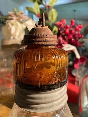 Fly Ded amber glass Decorative Bottle Accent - Amber